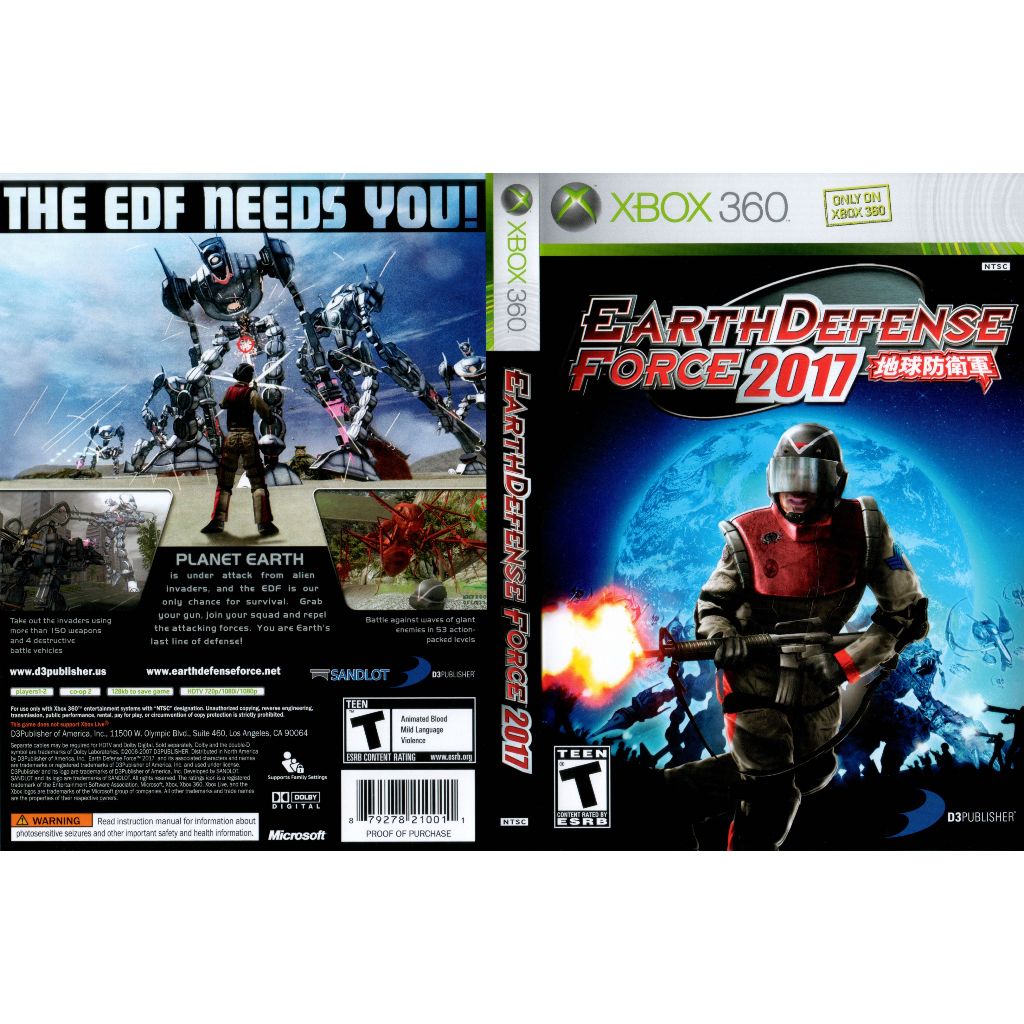 Earth Defense Force 2017 P/ XBOX360 (LTU/LT/JTAG/RGH)