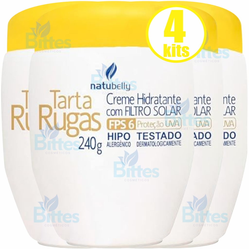 4 Creme Tarta Rugas Natubelly Cosméticos com Filtro Solar Hidratante