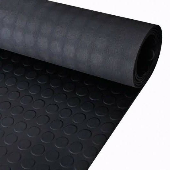 Rolo De 50cm (venda Por Metro) Piso Moeda Tapete Pastilhado Preto Passadeira Antiderrapante