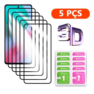 Kit 5 Película 3D Vidro Temperado Para Samsung Galaxy M54 M34 M14 M53 M23 M13 M62 M52 M32 M22 M12 M51 M31 em Oferta na Shopee