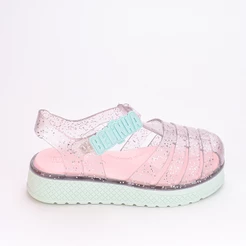 Sandália Infantil Plataforma Kidy Canal Belinha Oficial Verde Glitter