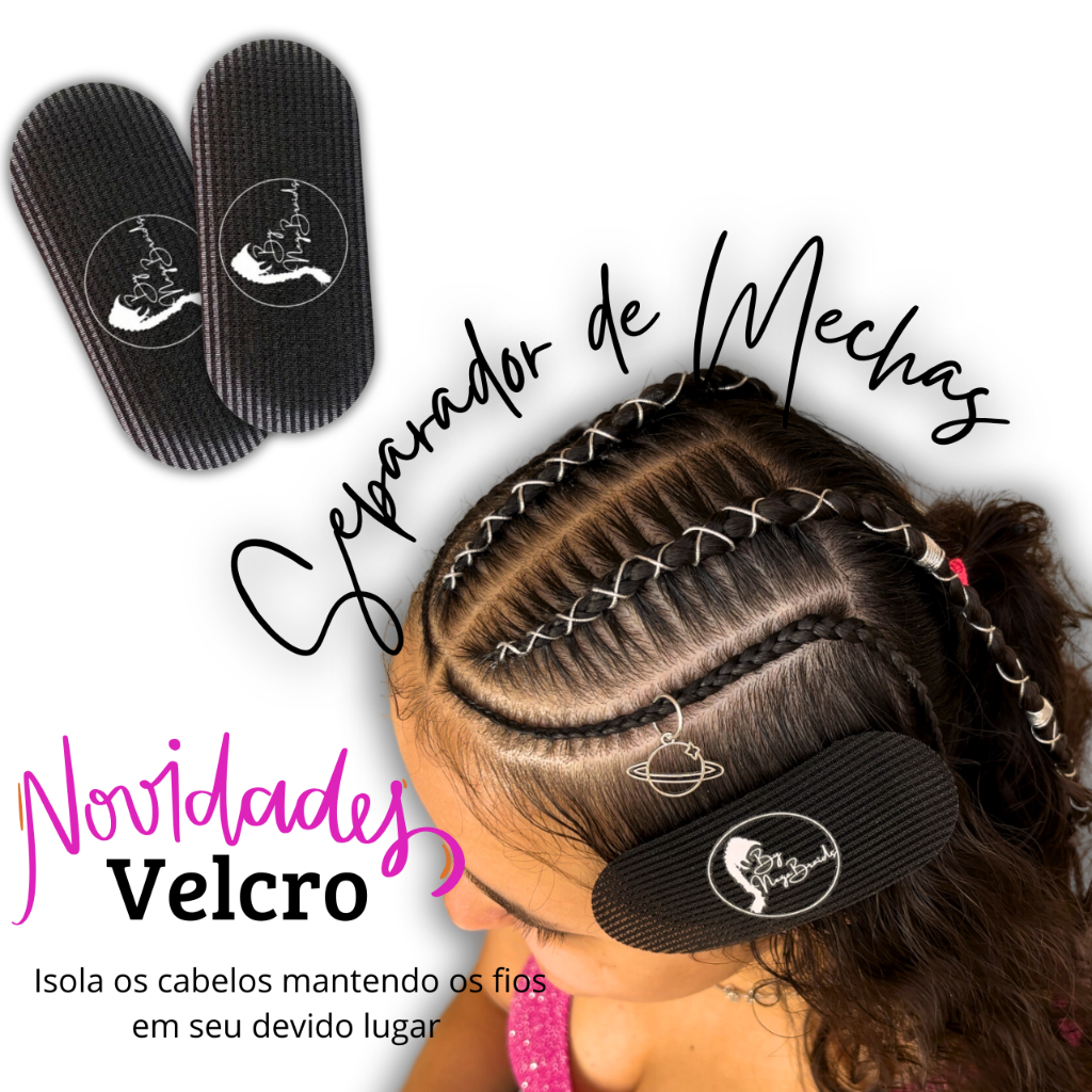 Velcro Separador de Mechas Profissional Tru Hair Gripper byNegabraids em Oferta na Shopee