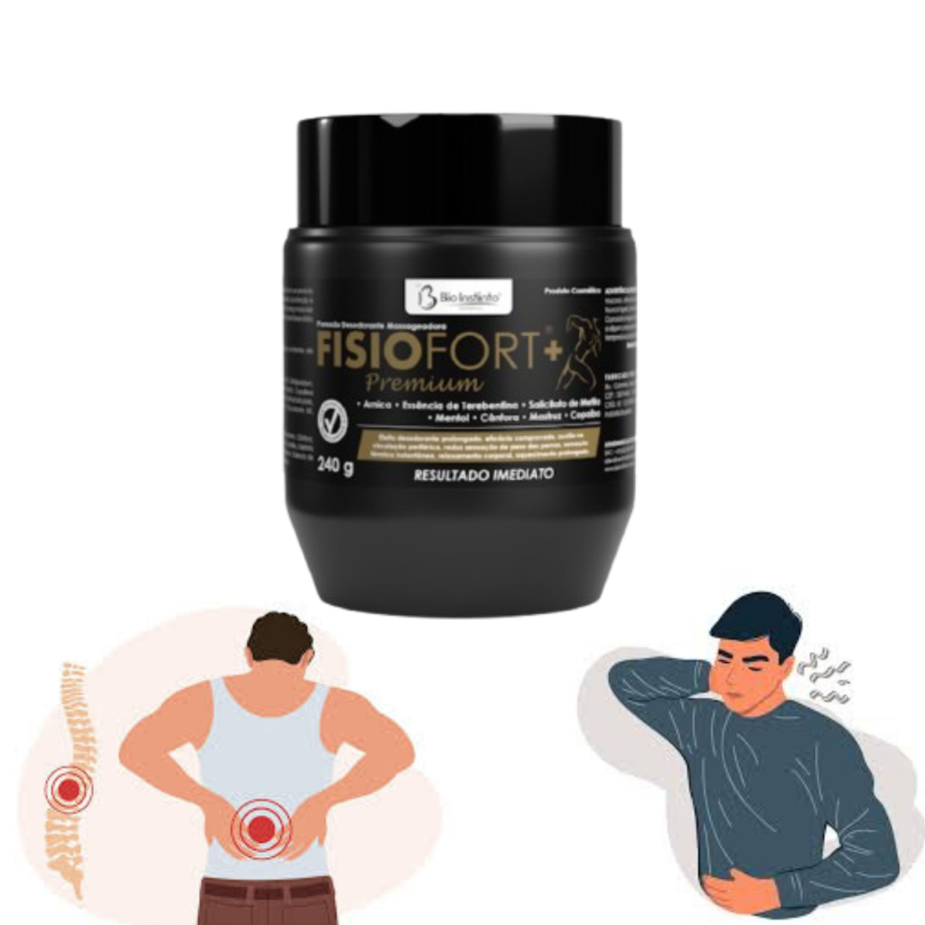 Pomada Fisiofort Preta Premium Alivio Imediato Anti-Inflamatório Original Extra-Forte240g