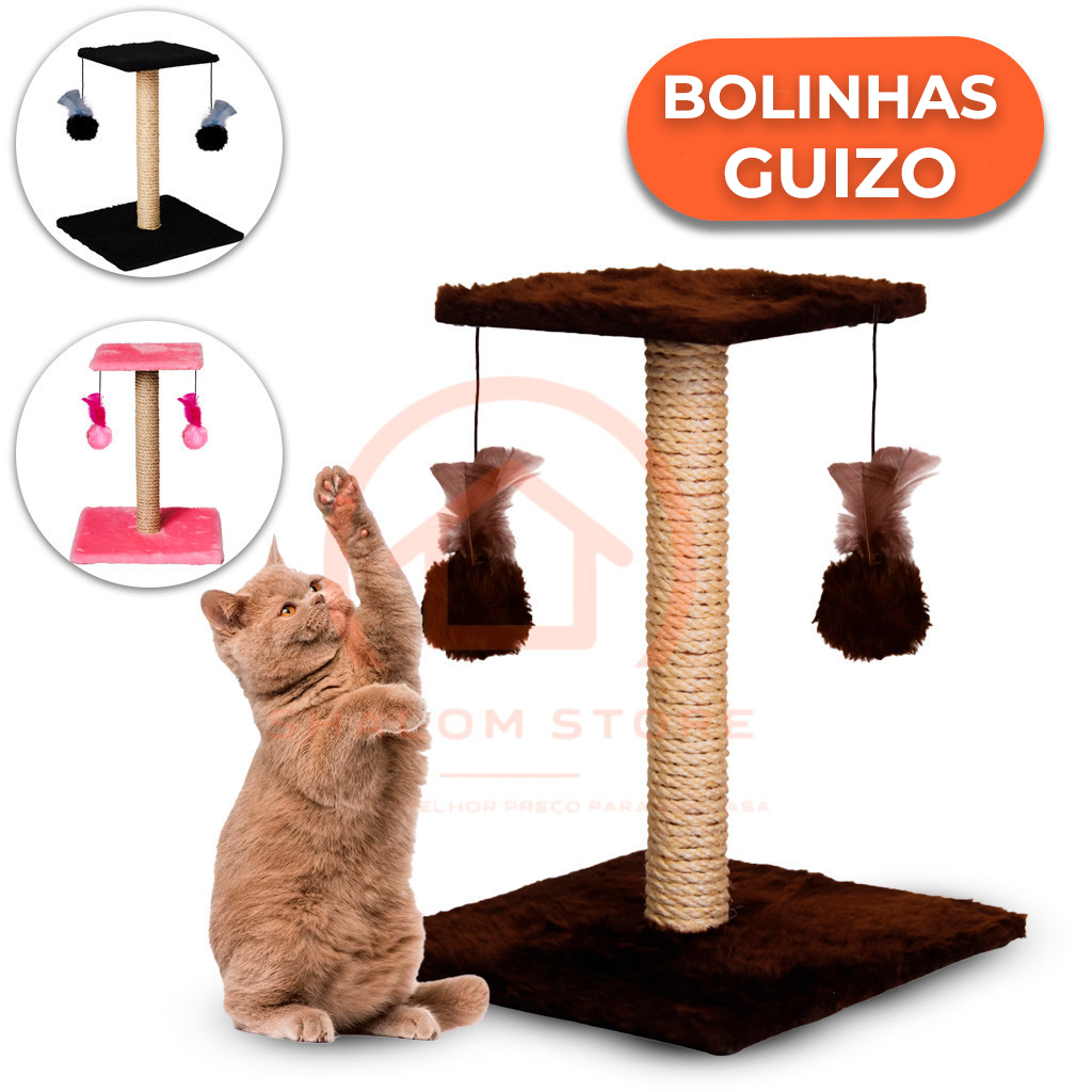 Arranhador Para Gatos Poste com Brinquedo Gato Duplo Exclusivo