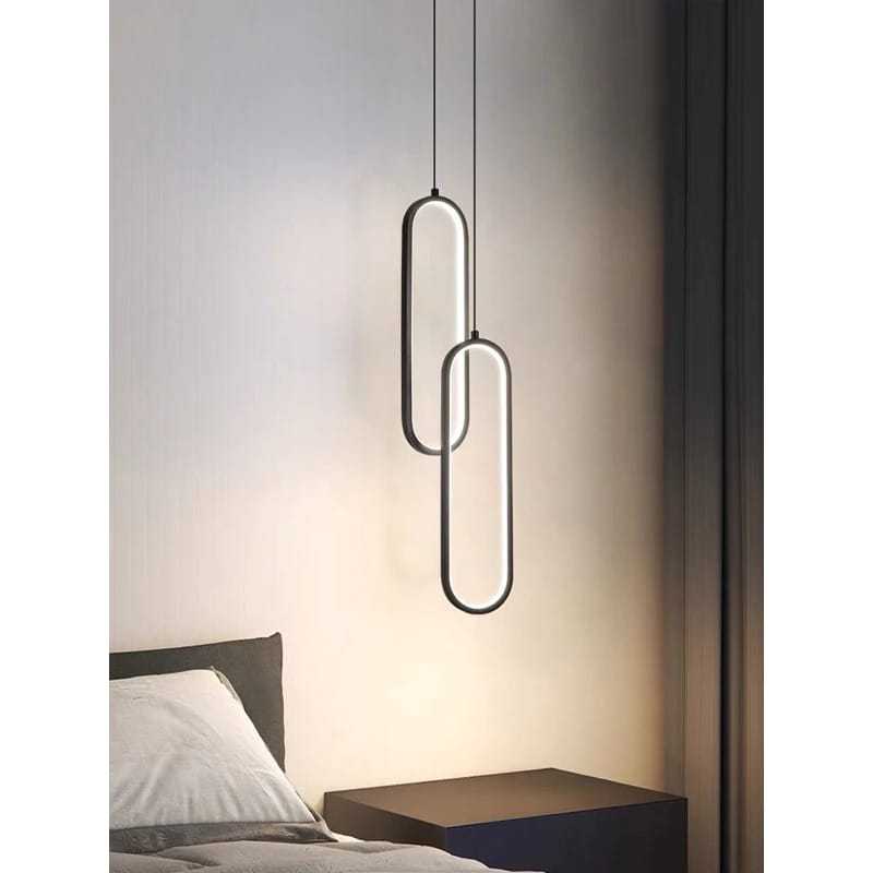 KIT 2 PCS Pendente Moderna Light para o quarto pendurada lâmpadas iluminação anel, alumínio luminária Sala MT255 em Oferta na Shopee