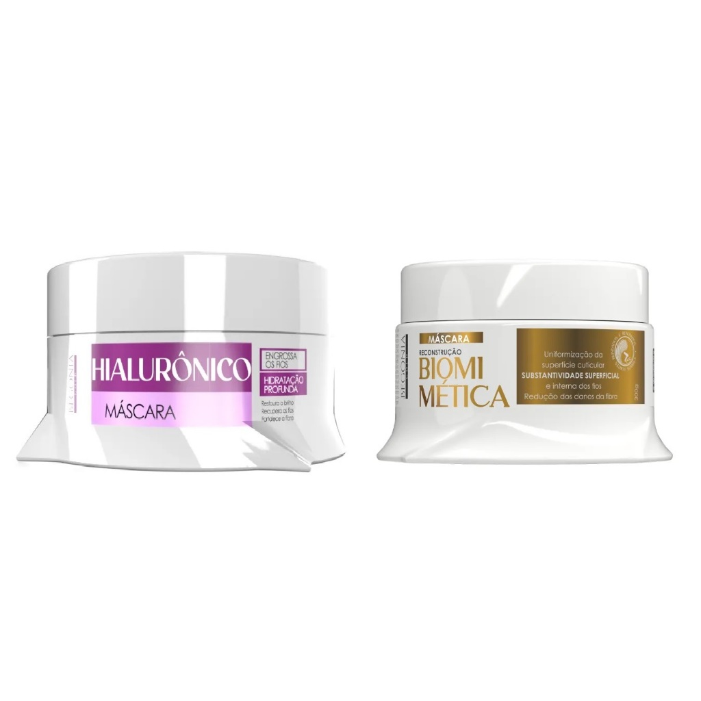 Máscara Hialurônico 300g Begônia Gold + Máscara Reconstrução Biomimética Begônia Gold