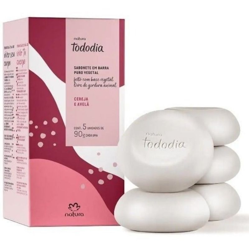 Natura Tododia em barra contém 5 unidades de 90g cada uma barra.