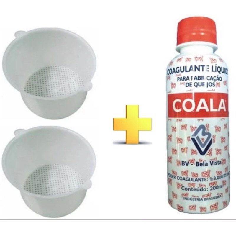 Combo Coalho Líquido Coala 200ml Coagulante Queijo + 2 Formas 500g em Oferta na Shopee