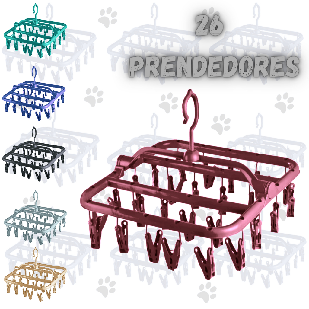 Varal Roupas Íntimas Calcinha Cueca Meias Multiuso 26 Grampos Peças Leves Varal Lavanderia em Oferta na Shopee