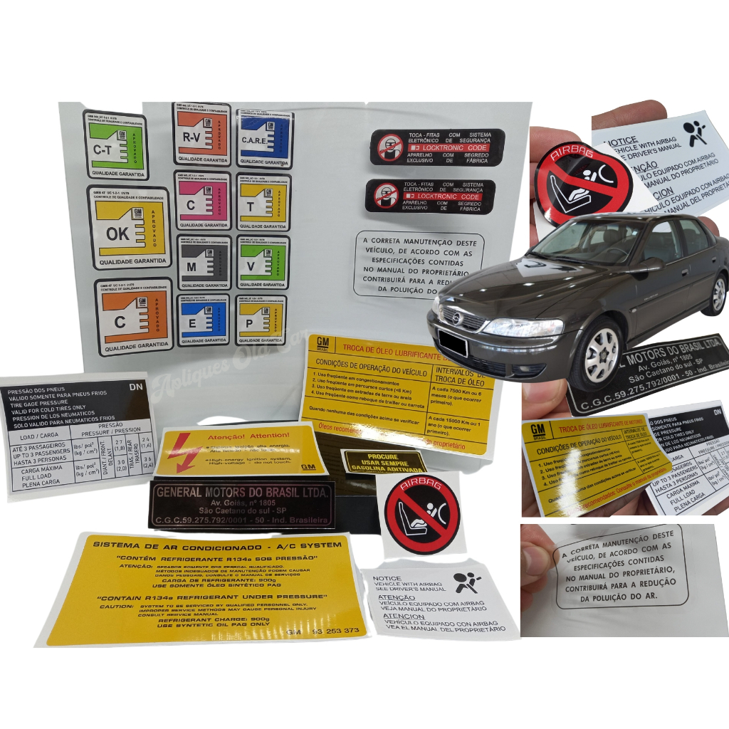 Kit Adesivos E Selos Vectra - 2000 A 2005 (Todas As Versões)