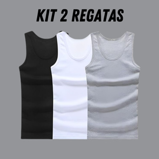 kit com 2 Regatas Caneladas americana básica em Oferta na Shopee