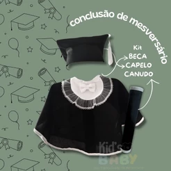 kit meia beca formatura/ conclusão de mesversário/formatura de bebe