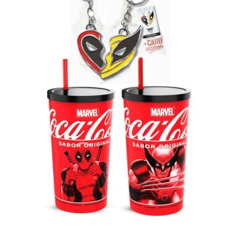 copo chaveiro Deadpool e Wolverine 2024 cinemark x men  Marvel Disney filme nerd geek