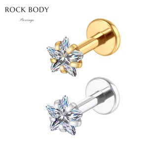 Piercing Labret Zircônia Estrela Aço Cirúrgico | Helix, Tragus, Conch, Nariz, Boca-Medusa Piercing Aço Inoxidável Piercing de Orelha Tragus em Oferta na Shopee