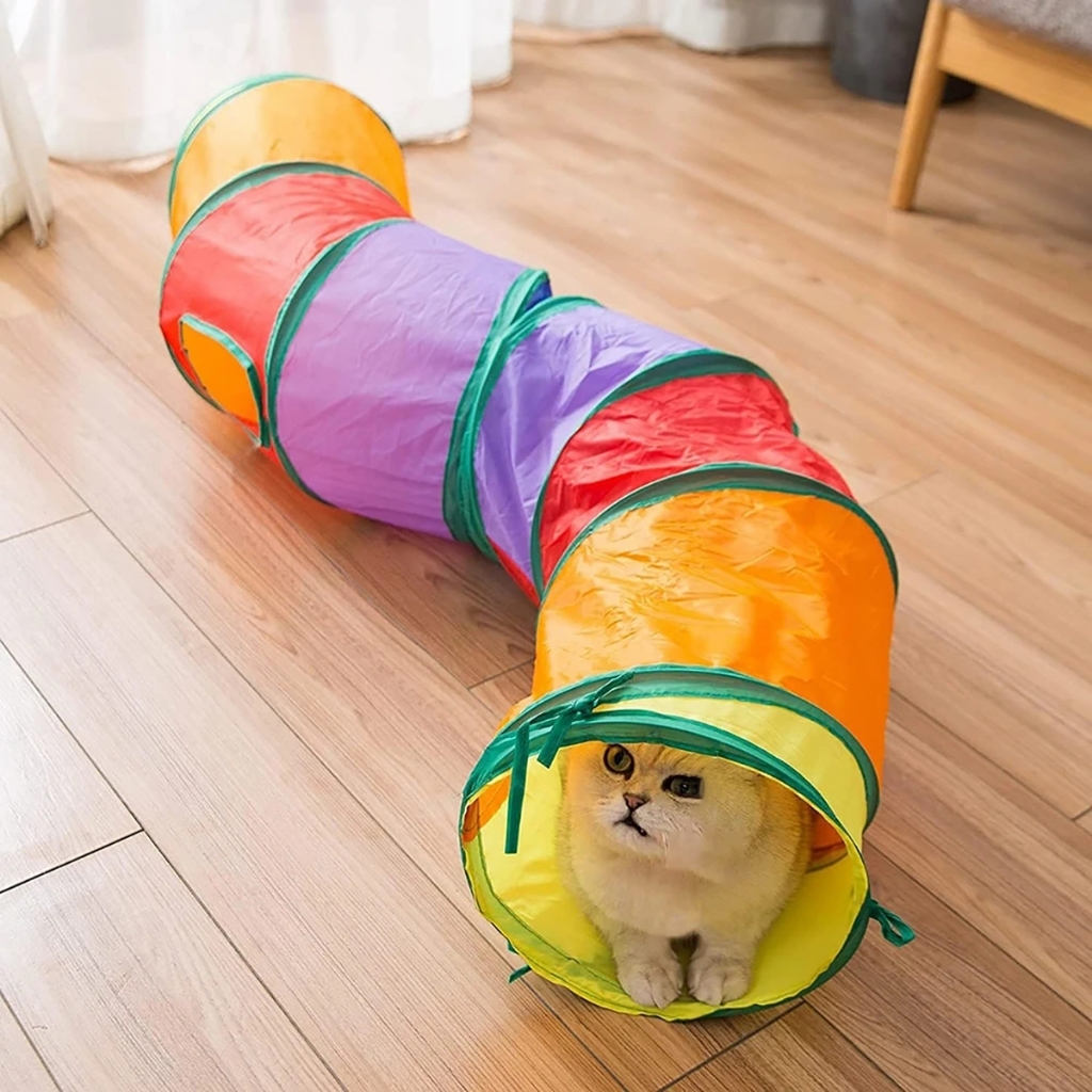 Brinquedo Para Pets Túnel Labirinto Para Gatos Colorido
