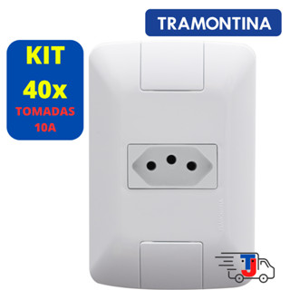 KIT c/ 40 Tomadas 10A c/Placa Tramontina 4x2 - Linha Aria em Oferta na Shopee