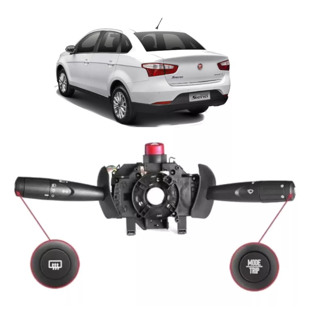 Chave De Seta Fiat Siena Sem Limpador Traseiro Com Trip E Desembaçador 2009 Em Diante