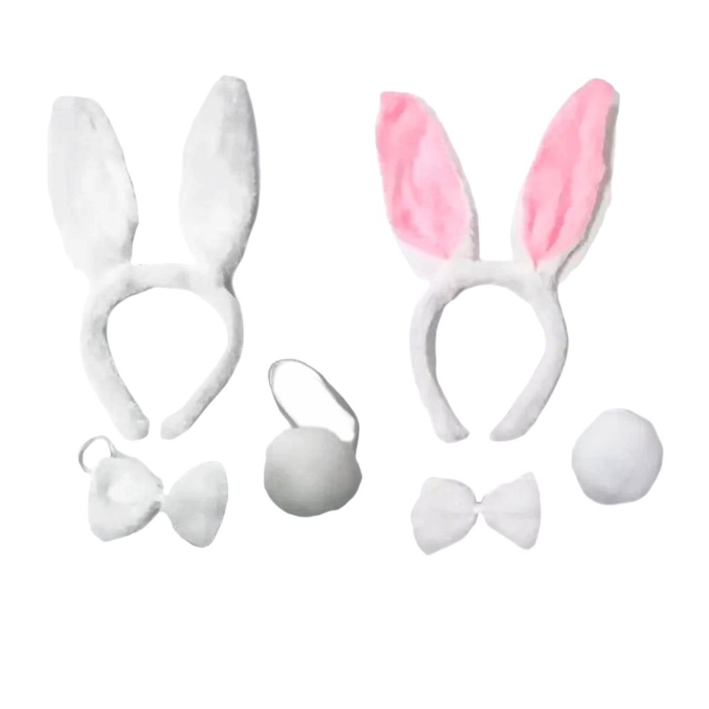 Tiara Orelha De Coelho Pelucia Gravata E Rabinho Infantil em Oferta na Shopee