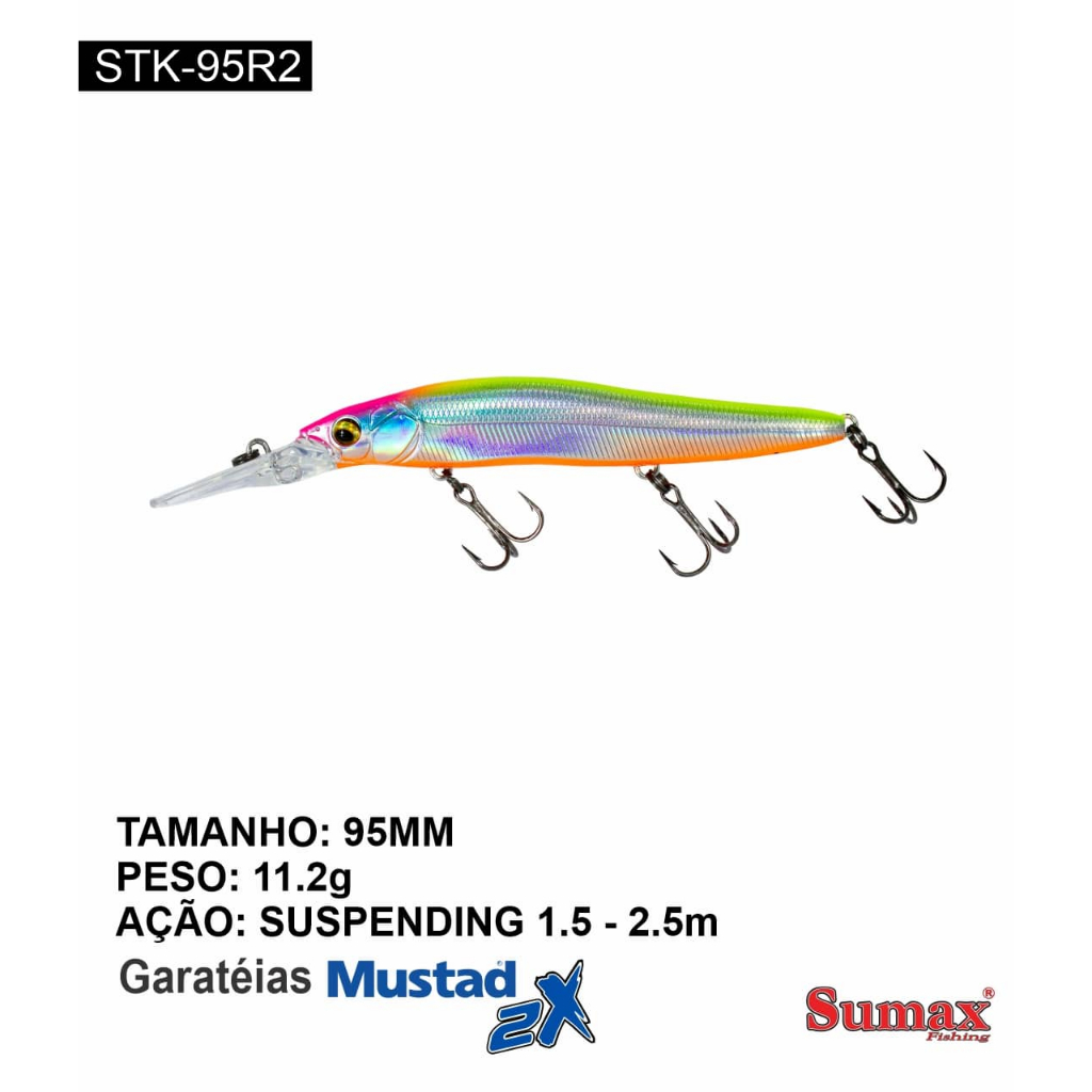ISCA ARTIFICIAL DE PESCA STEAK MINNOW  STK 95R2 SUMAX FISHING DIVERSAS CORES