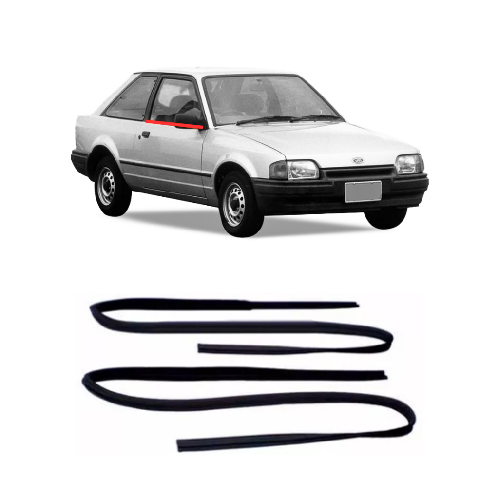 Kit Borracha Canaleta Vidro Porta Escort Verona Apolo Até 1992