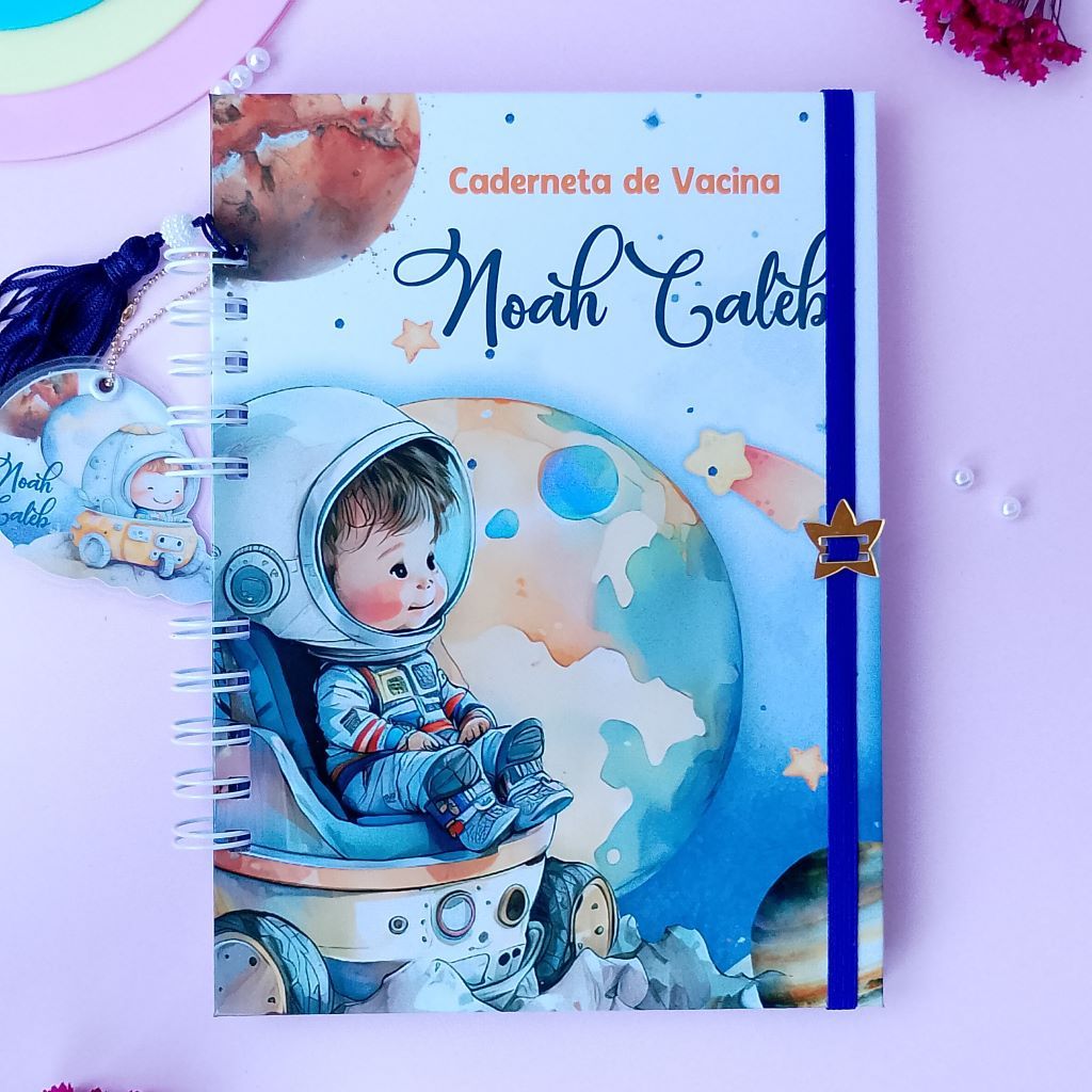 Caderneta de Vacinação Personalizada - Astronauta Bebê em Oferta na Shopee