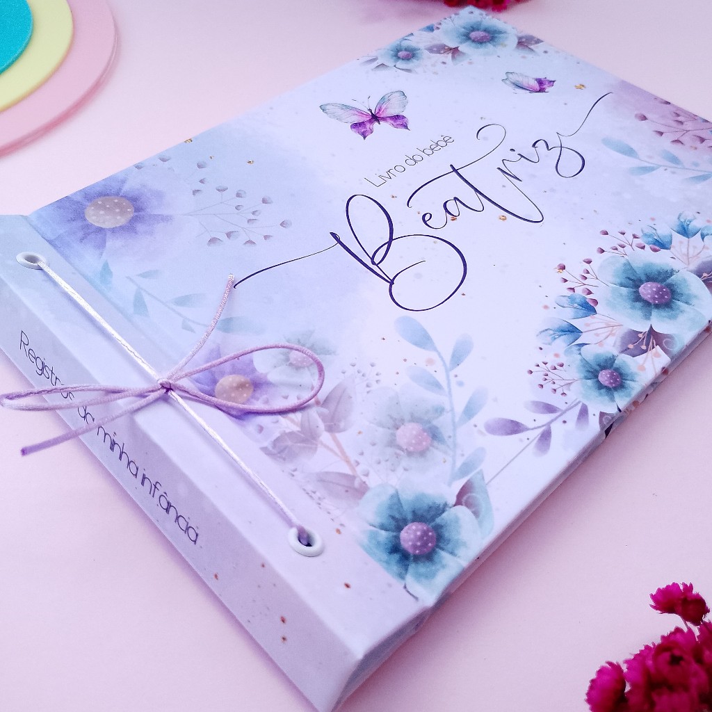 Livro do Bebê Amarração Menina Personalizado C/Nome - Floral Borboleta em Oferta na Shopee