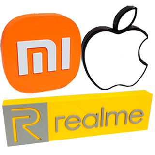 Kit 3 Logos 3D Marcas De Celular Para Decoração de Vitrine em Oferta na Shopee