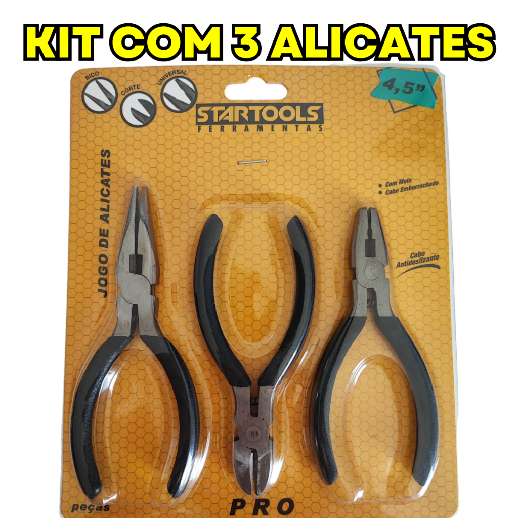 Kit Jogo De Alicates Corte Eletrônico Ferramentas Artesanato Bijuteria Mola Profissional Pressão