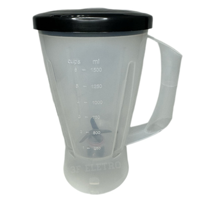 Copo para Liquidificador Arno New Faciclic LN37 e LN38 ( Tampa Preta e Plástico Leitoso Reforçado )