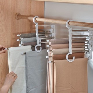 1/2 Cabide Multifuncional para Calças de Inox com 5 Divisórias
