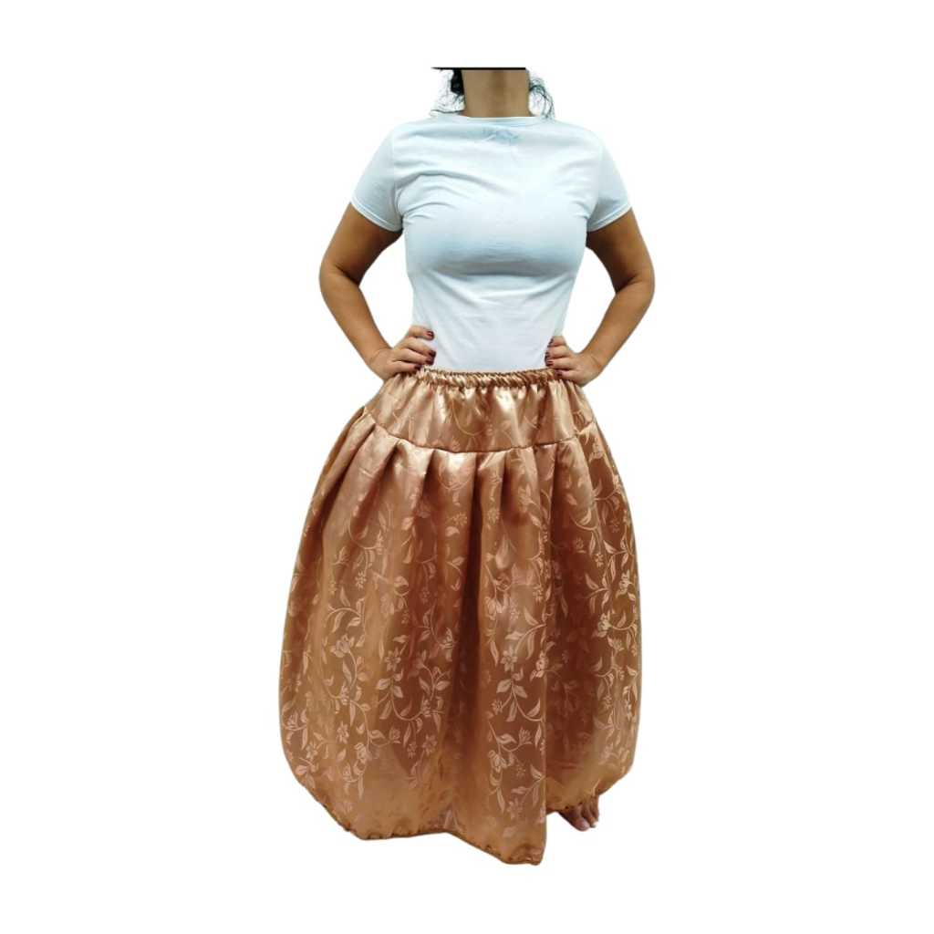Saia Dourada de Cetim  Oxum Umbanda Candomblé Saia Jacquard Cigana.