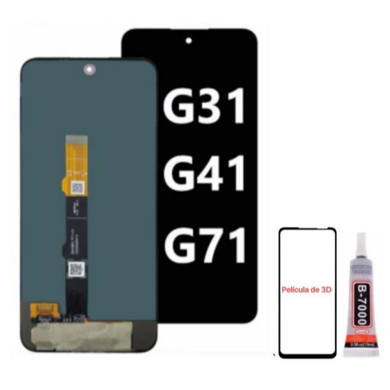 Tela Frontal Display Touch Lcd Moto G31 G41 G71 Xt2173 Xt2167 Xt2169 Original Sem Aro