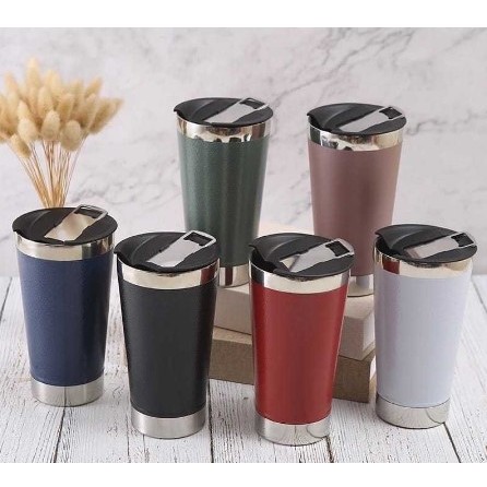Copo Térmico inox Com Tampa e Abridor 473ml-Entrega imediata