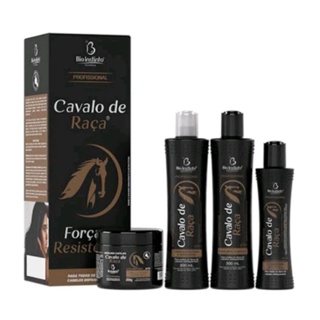 Kit Capilar Cavalo de Raça 4 itens ( Shampoo + Condicionador + Creme + Máscara ) Bio Instinto em Oferta na Shopee