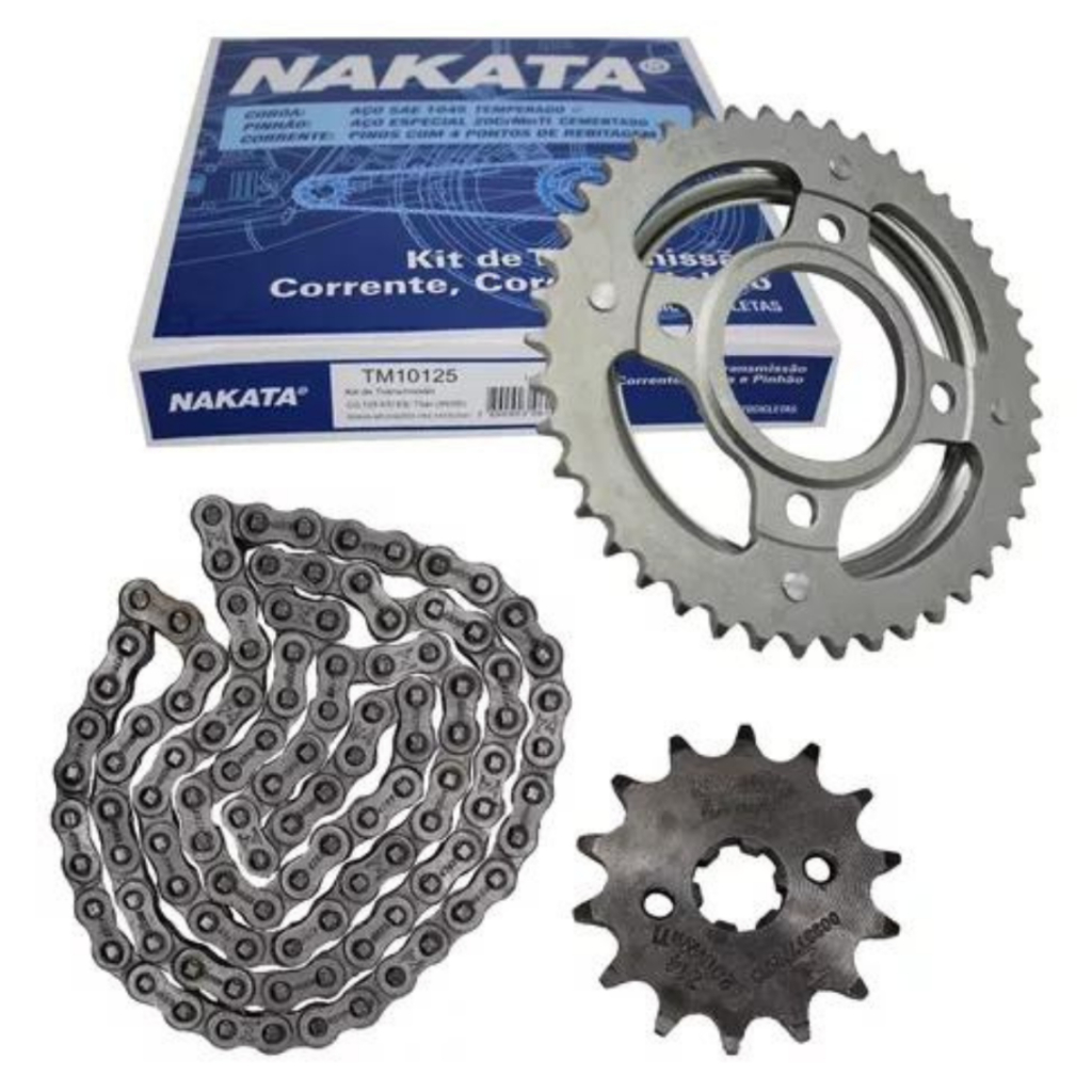 Kit Relação Transmissão Tração Honda Cg 125 Fan 2005 2006 2007 2008 Es Ks Quit Quite Trassão Nakata