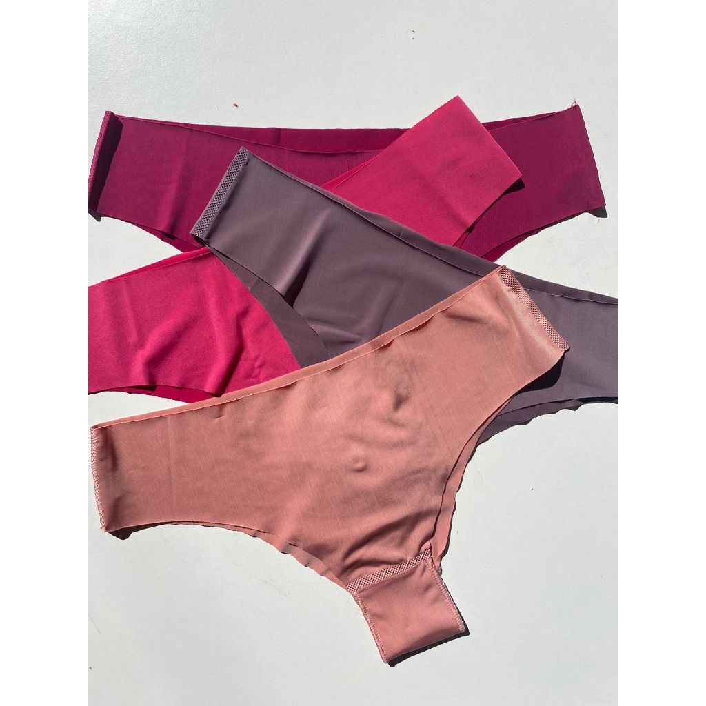 Kit De Calcinha Corte A Laser 4 Unidades Feminina Sem Costura Tanga Fio Dental Não Marca Feminino Moda Íntima Lingerie Conforto