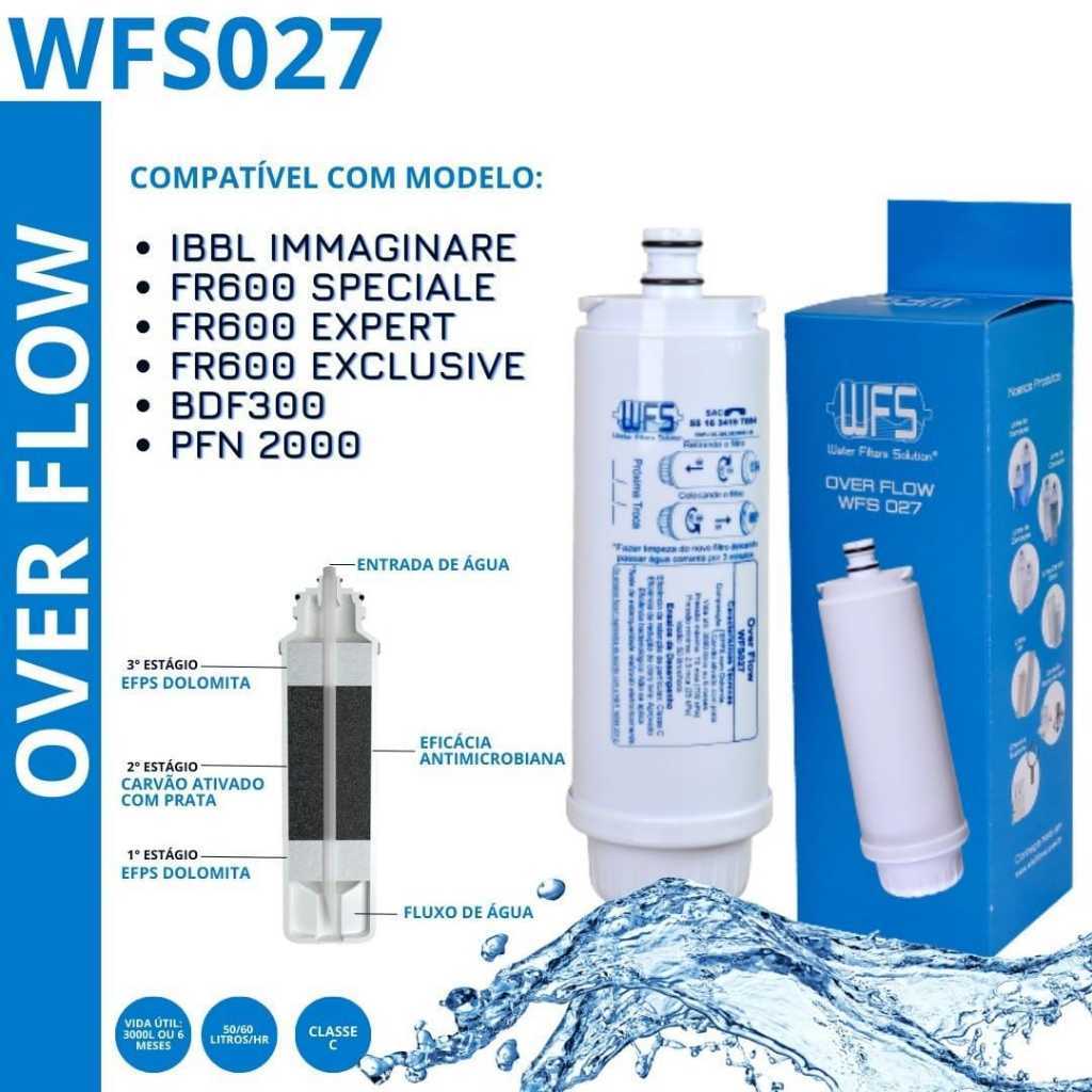 Refil Filtro WFS027 Over Flow Para Purificador De Água IBBL