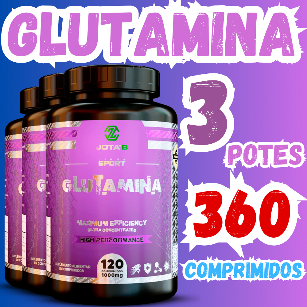 MELHOR GLUTAMINA 120 COMPRIMIDOS JOTA`B Imunidade resistência Recuperação muscular