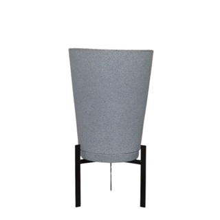 Vaso para plantas cone escovado pp 28x23cm em polietileno com prato e suporte em Oferta na Shopee