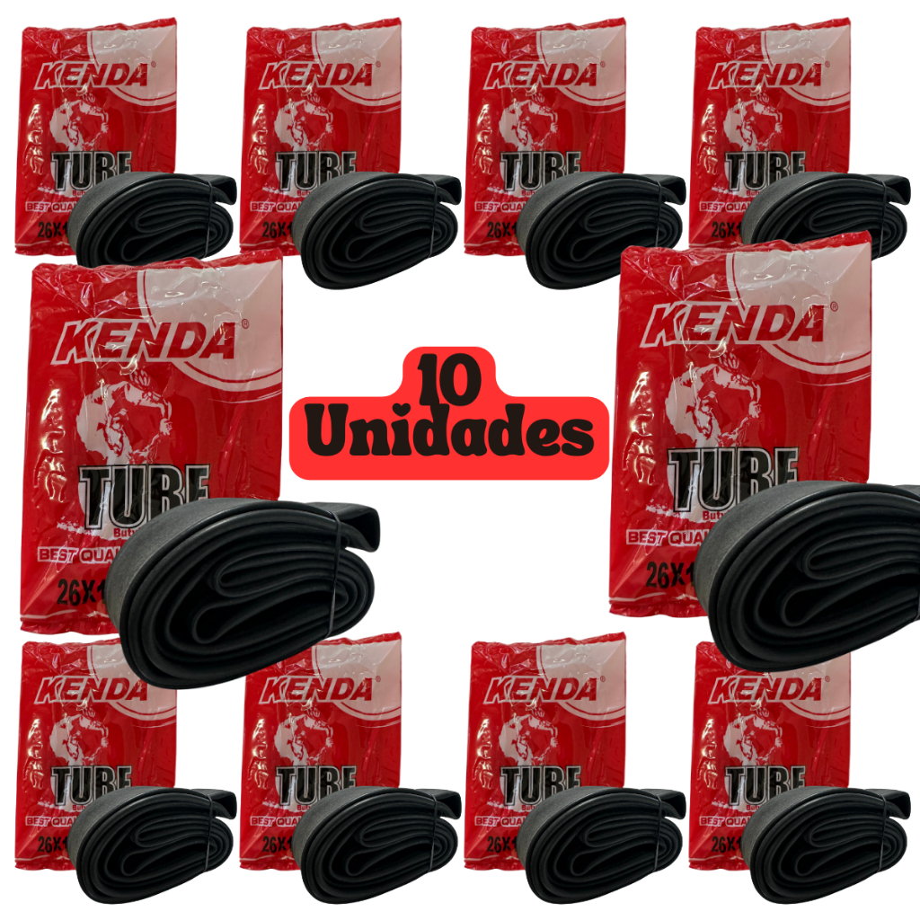 Câmara de Ar Aro 26 Kenda 26x1.90/2.125 10 Unidades Bico Grosso 33mm Schrader Borracha de Qualidade