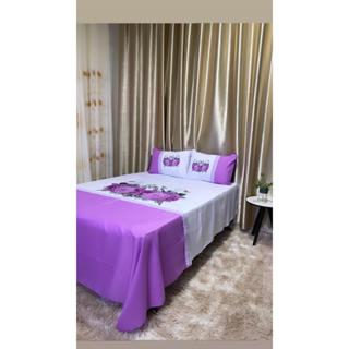 LENÇOL ESTAMPADO CASAL OXFORD 2,00 X 2,20 COM FRONHAS em Oferta na Shopee