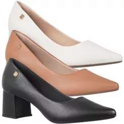 Scarpin Feminino GiGiL Sapato Casual Salto Grosso Bico Fino Confortável
