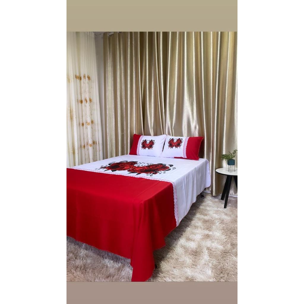 Lençol casal estampado Oxford 2,00 x 2,20 com 2 fronhas em Oferta na Shopee