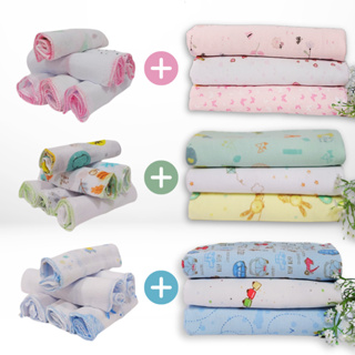 Kit Cueiro e Paninho de Boca – 3 Cueiros Flanelados e 6 Paninhos de Boca Estampados 100% Algodão em Oferta na Shopee