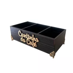 Porta açúcar adoçantes colheres para cantinho do café