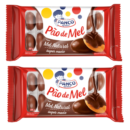 Pão de Mel Panco com cobertura de chocolate kit 2 unidades 200g