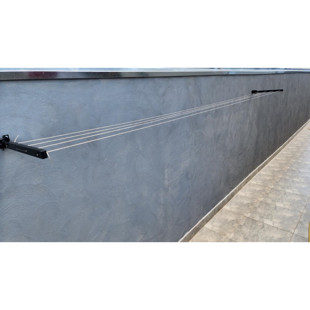 Varal De Roupa De Parede Retrátil Dobrável + KIT INSTALAÇÃO