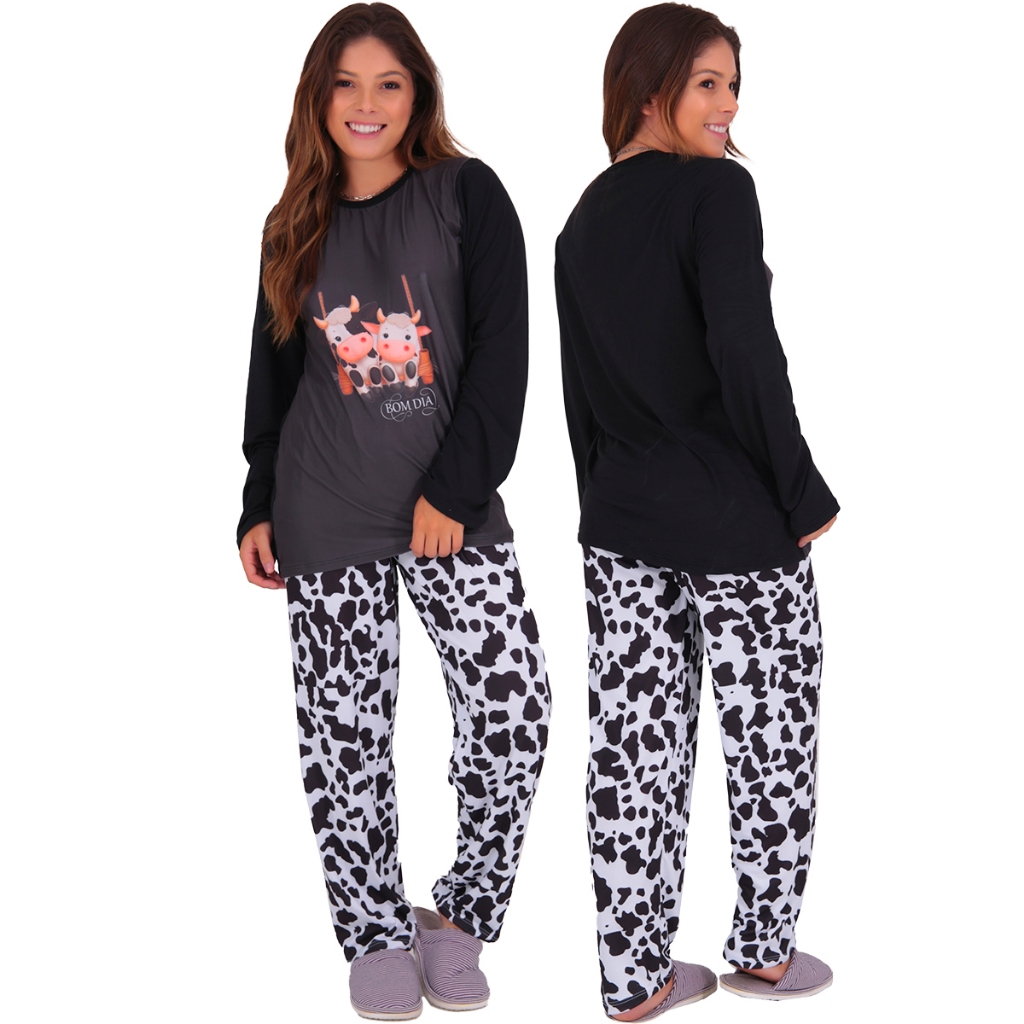 Pijama Manga Longa Inverno Layla Felpado em Oferta na Shopee