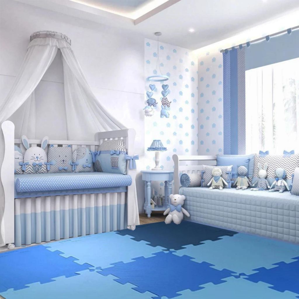 Kit 10 Tatame Tapete Eva Infantil Tons Azul 50x50 10mm Envio Imediato em Oferta na Shopee