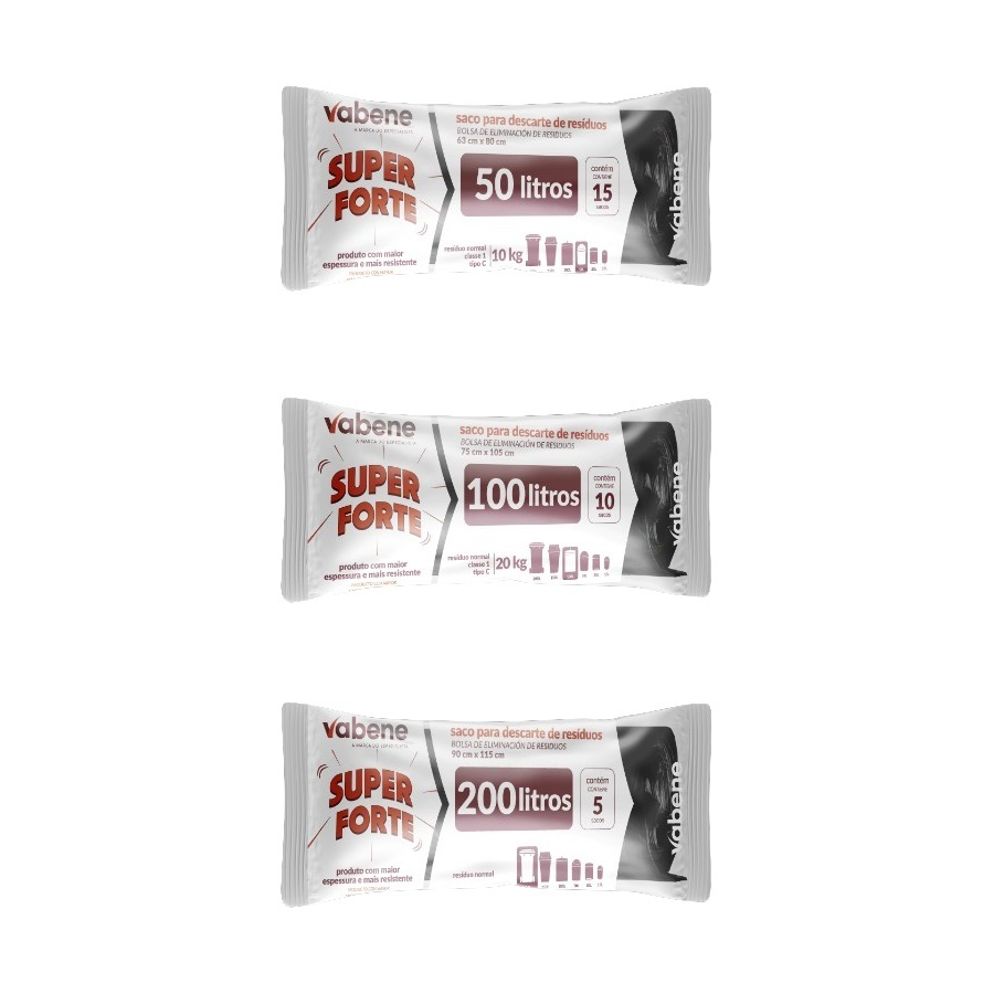 Sacos de Lixo Preto Super Reforçados Vabene em Oferta na Shopee